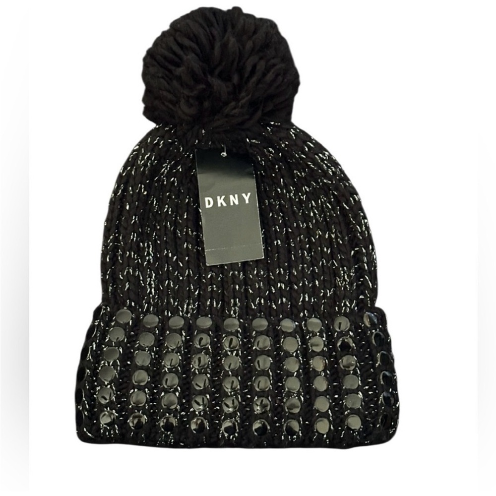 NWT DKNY black knit hat